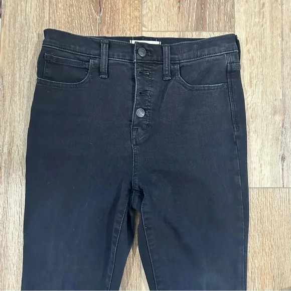 Madewell Women's 10" High-Rise Jeggings Distressed Black Denim Jeans Size 27 GUC - Picture 3 of 9